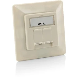 Πρίζα Δικτύου Equip Aufputz Frontplatte Cat6A 2x RJ45 RAL 1013 Perlwhite(White)