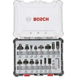 Σετ Φρέζες Bosch 15 pcs Wood Bit Set for 6mm Shank Router