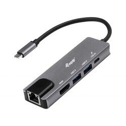 Docking Station Equip USB-C->HDMI,Gigabit LAN,2xUSB3.0,100WPD 0,25m