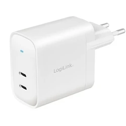 Φορτιστής Πρίζας Logilink 2x USB-C, GaN, 40W