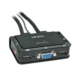 KVM Switch Lindy Compact 2 Port VGA USB 2.0 & Audio