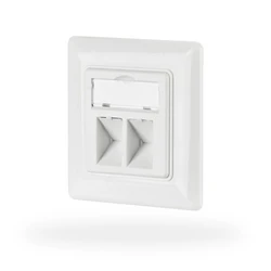 Πρίζα Δικτύου EFB socket 2--fold for Keystones, White, RAL 9003