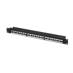 Patch Panel Logilink Keystone 19", 24 Module, leer, schw. 1HE
