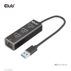 USB Hub Club 3D USB 3.2 Typ A > 3x USB 3.2 Typ A/LAN