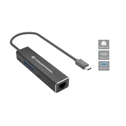 Αντάπτορας Δικτύου USB Conceptronic USB-C ->RJ45 Gigabit,2xUSB-C 2xUSB-A sw