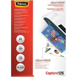 Ζελατίνες Πλαστικοποίησης Fellowes SuperQuick A4 Glossy 125 Micron