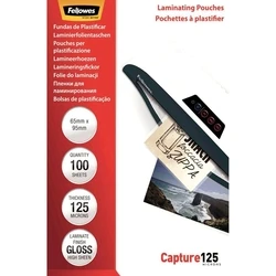 Ζελατίνες Πλαστικοποίησης Fellowes Glossy 125 Micron Card - 65x95 mm