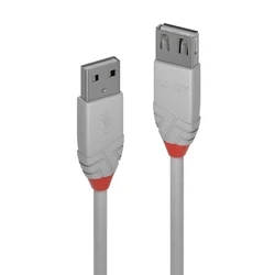 Καλώδιο USB Lindy Anthra Line - extension - USB to USB - 2 m Grey