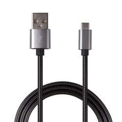 Καλώδιo USB 2GO charging/data "Luxury" f. Type-C 3.1 1m Gray