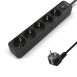 Πολύπριζο Inca IPW-44SY 5fach, LED Anz. Black 1,5m
