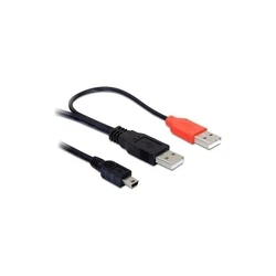Καλώδιο USB Delock USB Y-cable 2x A -> Mini-B M/M 1.00m
