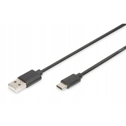 Καλώδιο USB Digitus USB 2.0 Type-C -A M/M 1,8m, Black