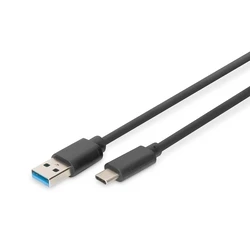 Καλώδιο USB Digitus USB 3.0 Type-C -A M/M 1.0m, Black