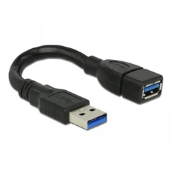 Αντάπτορας USB Delock USB3.0 Verl. A -> A M/F 0.15m Black ShapeC