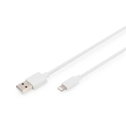 Καλώδιο USB Digitus USB 2.0 A St. -> Lightning St., MFI 2M White