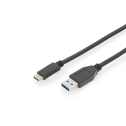 Καλώδιο USB Digitus USB 2.0 Type-C -A M/M 1.0m, Black