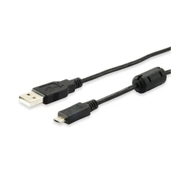 Καλώδιο USB Equip USB-A 2.0 -> micro B M/M 1.00m Ferrit Black Polybag