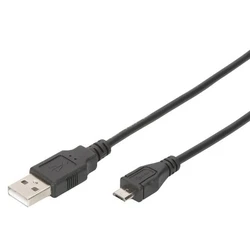 Καλώδιο USB Digitus USB 2.0 Typ A -mini B M/M 1.0m, Black