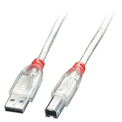 Καλώδιο USB Lindy 2.0 Typ A/B transparent M/M 0.2m