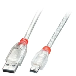 Καλώδιο USB Lindy 2.0 Typ A/Mini-B transparent M/M 1m