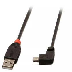 Καλώδιο USB Lindy 2.0 Typ A/Mini-B 90° angled M/M 1m