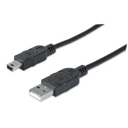 Καλώδιο USB Manhattan A -> mini B M/M 1.80m Black