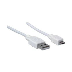Καλώδιο USB Manhattan 2.0 1,8m A-St/Micro-B-St. White