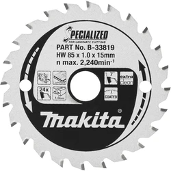 Δίσκος Κοπής Makita B-33819 SPECIALIZED Saw Blade 85x15x24Z