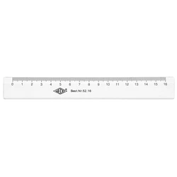 WEDO χάρακας 16 cm, πλαστικός, με Tuschkante (άκρη για μελάνι)