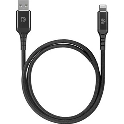 Καλώδιο USB Deqster Charging Lightning 1M BLACK MFI CERTIFIED