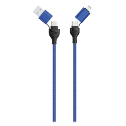 Καλώδιο USB 2GO USB / Type C LadeCable 4 in 1 USB A, Lighn. 1,2m Blue