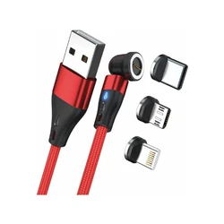 Καλώδιο USB Realpower Magnetic 3 Amp,1m,rot with Adaptern