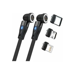 Καλώδιο USB Realpower Magnetic ,1m,2x magnetisch,Black with Adapte