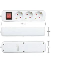 Πολύπριζο Good Connections m.Switch 3-f. White 1,5m