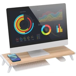 Βάση Monitor Techly Riser, Natural Wood