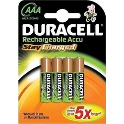 Επαναφορτιζόμενες Μπαταρίες DURACELL HR03 AAA 800 mAh (4 pcs) 900 mAh