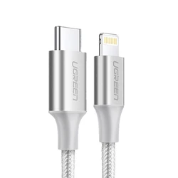 Καλώδιο USB Ugreen USB-C to Lightning Aluminum Shell Braided 1m Silver