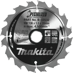 Πριονόδισκος Makita B-33532 SPECIALIZED Saw Blade 136x20x16Z