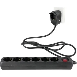 Πολύπριζο REV 6+1-fold 2m black Powersplit