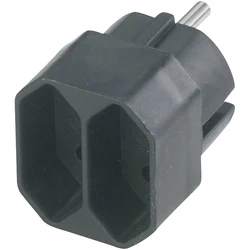 Ταφ REV transition plug 2-fold black Eurosteckdosen