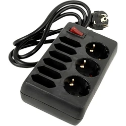 Πολύπριζο REV Socket line 9-fold 1,4 m w. switch black