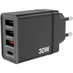 Φορτιστής Πρίζας Verbatim Chr-30Eu1 Wall 30W Blk 1XUSB-C 3XUSB-A Black