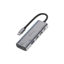 Docking Station MediaRange USB-C 5 in 1 Multiport Adapter, silver