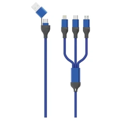 Καλώδιο USB 2GO USB / Type C Micro USB,Lightn.,USB-C 1,2m blue