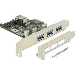 Controller Delock PCI Expr 3x USB3.0 ext + 1x USB3.0 int +LowProfi