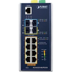 Network Switch Planet Industrial L2+ 8-Port 10/100/1000T 802.3at PoE +
