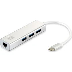 USB Hub LevelOne USB-C -> RJ45 10/100/1000,3xUSB3.0 0,15m si