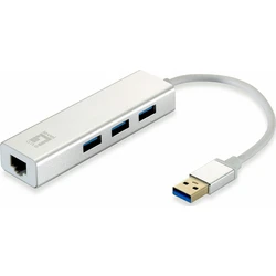 USB Hub LevelOne USB3.0-> RJ45 10/100/1000,3xUSB3.0 0.15m si