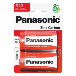 Μπαταρίες Zinc Panasonic Carbon, D/R20, 1.5V, 2τμχ