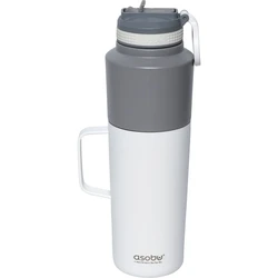 Θερμός Asobu Twin Pack Bottle with Mug White, 0.9 L + 0.6 L